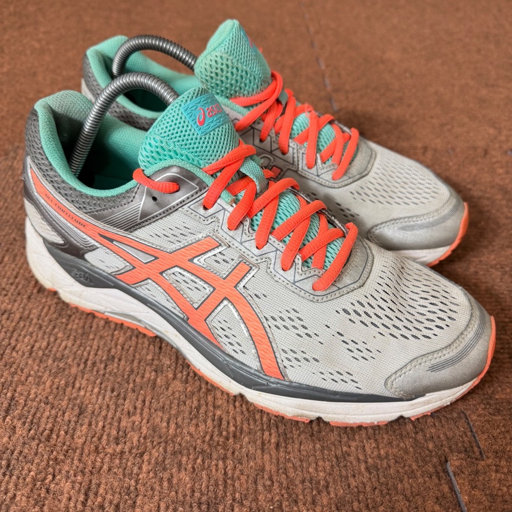 Asics Gel-Fortitude 7 Womens Running Shoes Silver Coral Turquoise T5G7N Size 11‎